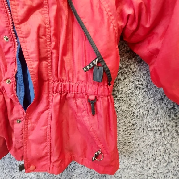 Columbia Sportswear Company Raincoat Kids 10/12 Red Doubled - Picture 9 of 9
